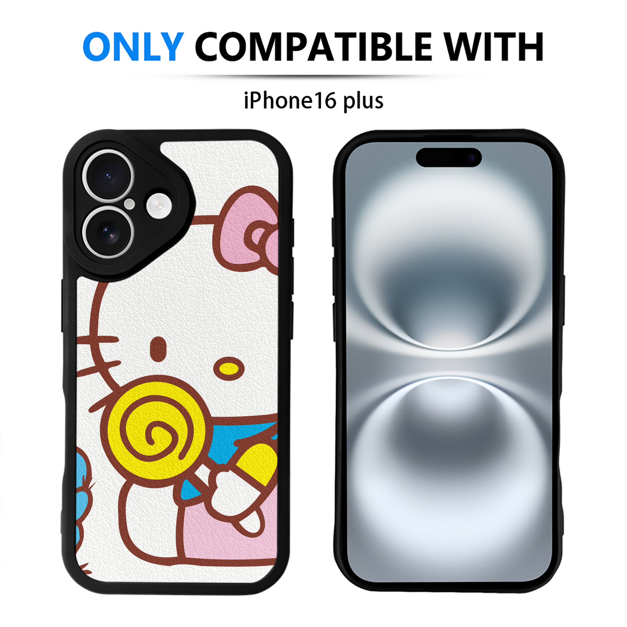 （画像用） Hello Kitty ハローキティ 【iPhone 16シリーズ対応】シリコンスマホケース（レザー調） 材質：シリコン